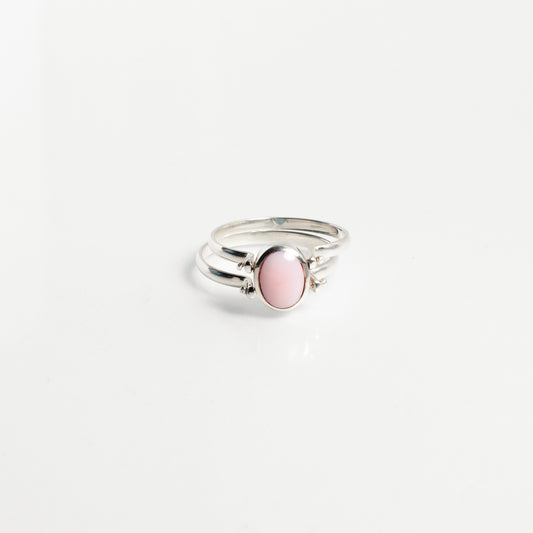 Larimar X Caracol Circular Ring, Dual-Sided