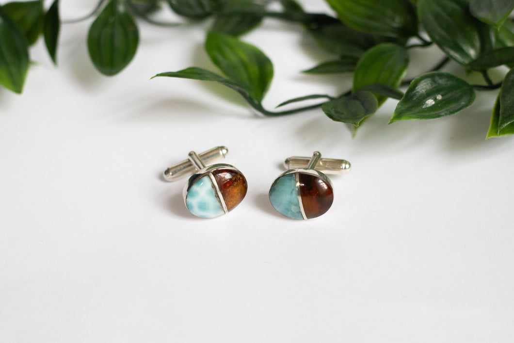 Larimar X Amber - Cufflinks