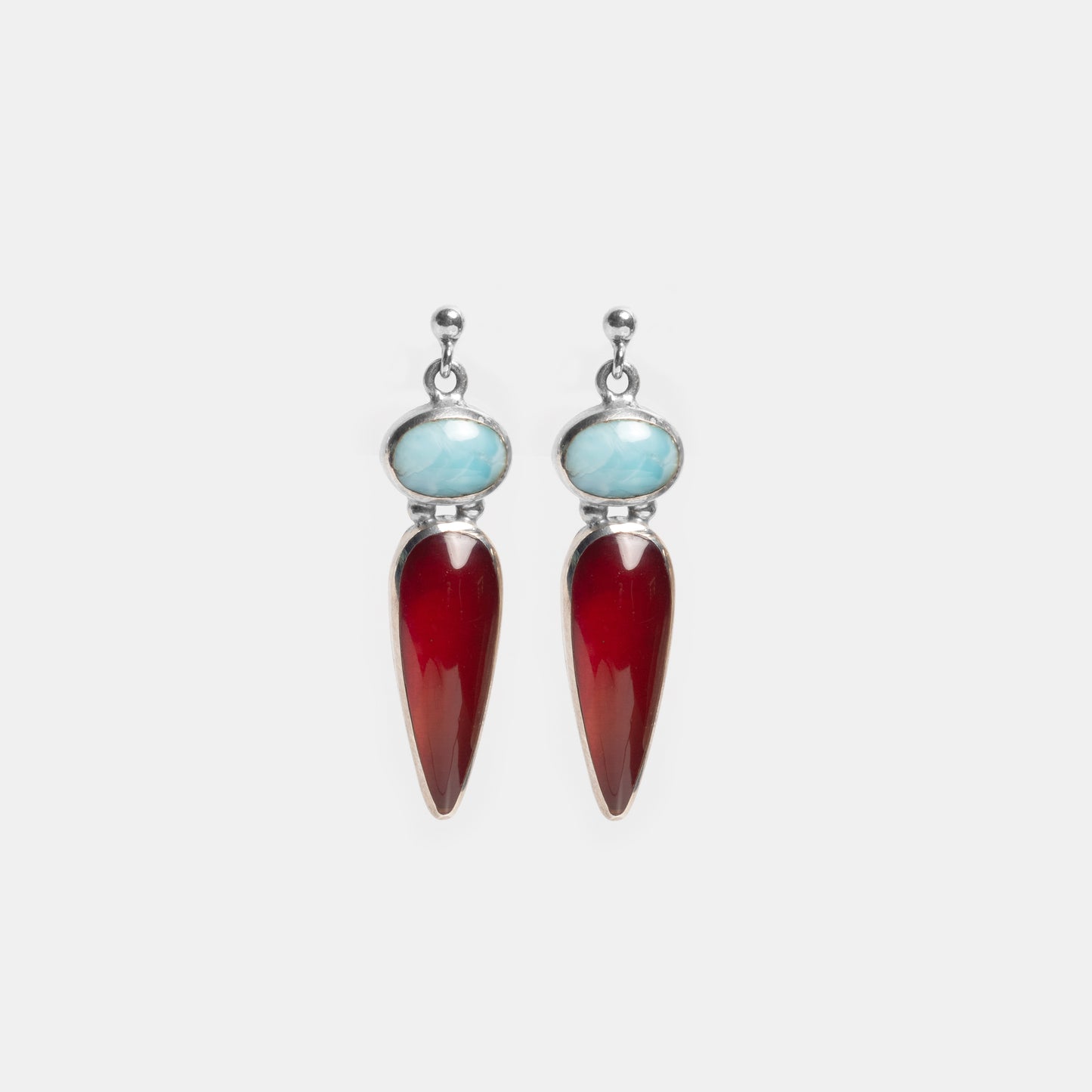 Divine Spear Earrings - Larimar X Amber