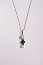Load image into Gallery viewer, HoneyComb Drop Pendant - Larimar X Amber
