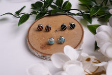 Load image into Gallery viewer, Silver Lining, Amber Stud Earrings
